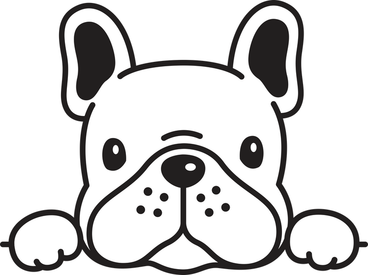 Dog French Bulldog Cartoon Character Icon Puppy Logo Pet Isolated